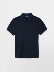 Polo TBS Attonpol. Niebieskie koszulki polo Tbs, l, bez wzorów, z bawełny, bez kołnierzyka, bez ramiączek. Za 220.10 zł.