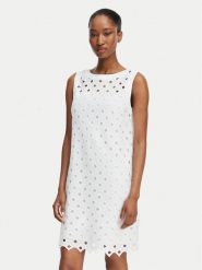 Max Mara Beachwear Sukienka codzienna 2616621089650 Biały Regular Fit. Białe sukienki Max Mara Beachwear, na co dzień, s, bez wzorów, z bawełny, bez kołnierzyka, bez ramiączek, proste. Za 1,199.00 zł.