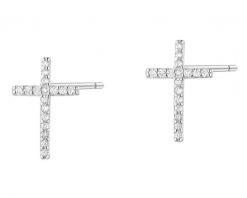 Kolczyki srebrne z cyrkoniami - krzyże. Szare kolczyki Apart, z cyrkonią, srebrne. Za 99.00 zł.