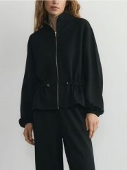 Rozpinana bluza z modalem - czarny. Czarne bluzy Reserved, l, bez wzorów, z dzianiny, bez kaptura. Za 159.99 zł.