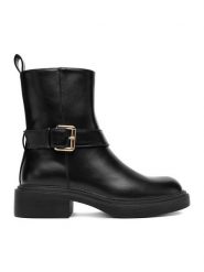 JENNY Botki CEO-90069-2 Czarny. Czarne botki Jenny, bez wzorów, z materiału, bez obcasa, na płaskiej podeszwie, bez zapięcia. Za 169.99 zł.