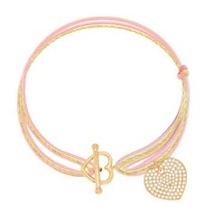 Bransoletka Walentynki Pink Love. Żółte bransoletki Lilou, z cyrkonią, pozłacane. Za 267.00 zł.