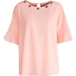 Łososiowa Bluzka Jump Up. Czerwone bluzki Born2be, l, bez wzorów, z materiału, bez kołnierzyka, bez ramiączek. Za 39.99 zł.