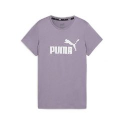 Koszulka damska Puma ESS Logo Tee. Fioletowe bluzki Puma, xs, bez wzorów, sportowe, bez kołnierzyka, bez ramiączek. W wyprzedaży za 92.90 zł.