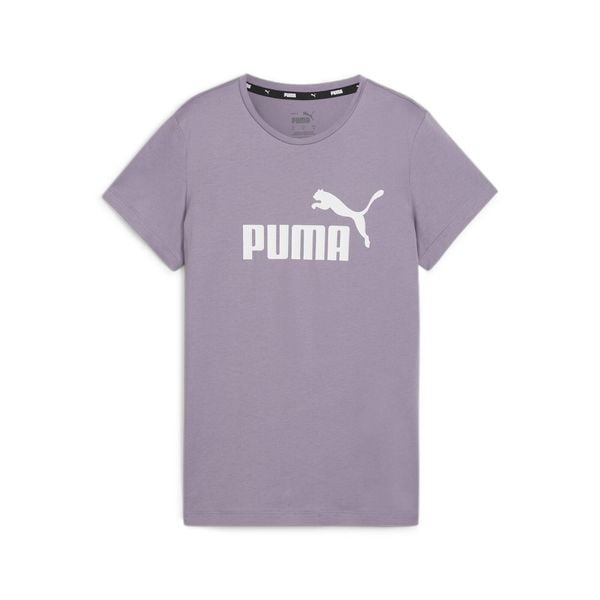 Koszulka damska Puma ESS Logo Tee. Fioletowe bluzki Puma, s, bez wzorów, sportowe, bez kołnierzyka, bez ramiączek. W wyprzedaży za 98.95 zł.