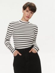 Morgan Sweter 241-MAG Biały Slim Fit. Białe swetry Morgan, m, bez wzorów, z wiskozy, bez ramiączek. Za 99.99 zł.