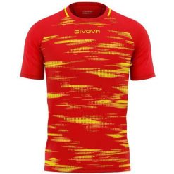 Givova Pixel T-shirt Sportowy Czerwono-Żółty 3XS - Lekki i Oddychający. Czerwone koszulki sportowe Givova, bez wzorów, z poliesteru, bez ramiączek, do piłki nożnej. Za 140.99 zł.