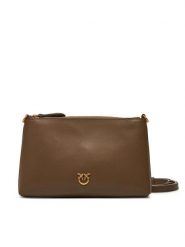 PINKO Torebka Flat Horizontal Mini PE 25 PCPL 104277 A0F1 Khaki. Brązowe listonoszki Pinko, bez wzorów, ze skóry, bez dodatków. Za 399.99 zł.