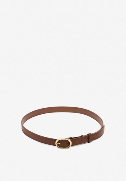 Brązowy Pasek z Zaokrągloną Klamrą Volressa. Brązowe paski Born2be, bez wzorów, z jeansu, eleganckie. Za 19.99 zł.