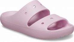Klapki Dla Dorosłych Crocs Classic V2 Sandal. Czerwone klapki Crocs, bez wzorów, z materiału, bez obcasa. Za 118.99 zł.