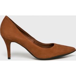 Answear - Szpilki Heritage. Brązowe szpilki ANSWEAR, bez wzorów, z materiału, bez obcasa, na obcasie, bez zapięcia. W wyprzedaży za 149.90 zł.
