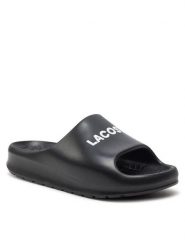 Lacoste Klapki Serve Slide 2.0 747CFA0020 Czarny. Czarne klapki Lacoste, bez wzorów, z syntetyku, bez obcasa. Za 259.99 zł.