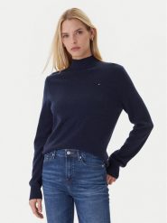 Tommy Hilfiger Sweter WW0WW47468 Granatowy Regular Fit. Niebieskie swetry TOMMY HILFIGER, xl, bez wzorów, z wełny, bez ramiączek. Za 749.99 zł.