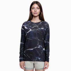 Damska koszulka z długim rękawem do biegania w terenie TERRARUN. Czarne bluzki BODYCROSS, bez wzorów, ze skóry, sportowe, bez kołnierzyka, bez ramiączek. Za 322.99 zł.