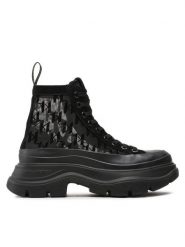 KARL LAGERFELD Botki KL42959F Czarny. Czarne botki KARL LAGERFELD, bez wzorów, z materiału, bez obcasa, na płaskiej podeszwie, bez zapięcia. Za 1,199.00 zł.