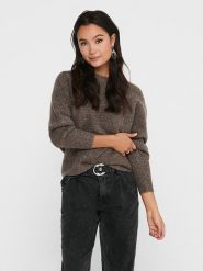 ONLY Sweter w kolorze brązowym rozmiar: L. Brązowe swetry Only, l, bez wzorów, bez ramiączek. Za 88.02 zł.