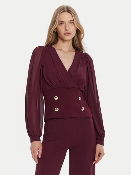 Rinascimento Bluzka CFC0126180003 Bordowy Regular Fit. Czerwone bluzki Rinascimento, l, bez wzorów, z syntetyku, bez kołnierzyka, bez ramiączek. Za 259.99 zł.