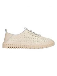 Wojas Skórzane sneakersy w kolorze beżowym rozmiar: 40. Brązowe trampki Wojas, bez wzorów, ze skóry, bez zapięcia. Za 239.95 zł.