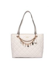 Guess Torebka Libby HWGG99 12250 Biały. Białe shopper Guess, z aplikacjami, ze skóry, bez dodatków. Za 749.99 zł.