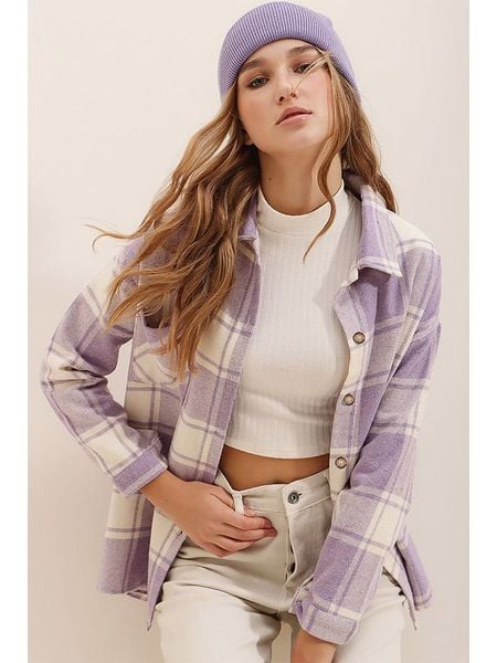 Trendyol Bluzka w kolorze fioletowo-białym rozmiar: M. Białe bluzki Trendyol, m, bez wzorów, z bawełny, bez kołnierzyka, bez ramiączek. Za 70.41 zł.