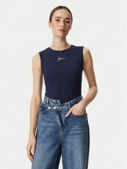 Guess Top W6YP17 K3881 Granatowy Regular Fit. Niebieskie topy Guess, s, z aplikacjami, bez kołnierzyka, bez ramiączek. Za 174.99 zł.