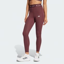 Legginsy TECHFIT 7/8. Brązowe legginsy Adidas, xs, bez wzorów, z materiału. Za 149.99 zł.