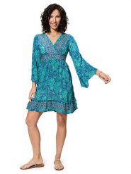 Ipanima Sukienka w kolorze turkusowo-niebieskim rozmiar: 38/40. Niebieskie sukienki Ipanima, bez wzorów, bez kołnierzyka, bez ramiączek, mini, rozkloszowane. Za 78.99 zł.