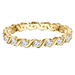 Trilani Pierscionek Memoire aus Sterling Silber in Gelbgold mit Zirkonia Pierścionki 1 ct Damski. Białe pierścionki Trilani, z cyrkonią, pozłacane. Za 219.99 zł.