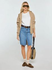 Spódnica damska jeansowa mini niebieska Zoe 462. Niebieskie spódnice Big Star, na co dzień, bez wzorów, z denimu, klasyczne, mini, dopasowane. Za 199.99 zł.