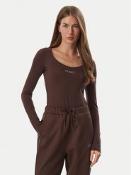 Guess Body V6BP12 K6916 Brązowy ciemny Slim Fit. Brązowe body Guess, s, z aplikacjami, z bawełny. Za 214.99 zł.