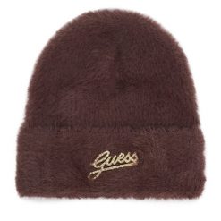 Czapka Guess. Brązowe czapki Guess, z aplikacjami. Za 154.99 zł.