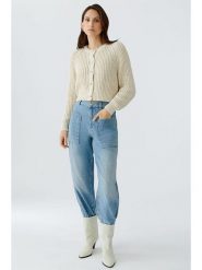 Oui Kardigan w kolorze kremowym rozmiar: 40. Brązowe kardigany Oui, bez wzorów, ze splotem. Za 274.88 zł.