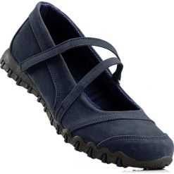 Baleriny bonprix ciemnoniebieski. Niebieskie obuwie sportowe bonprix, z paskami. Za 69.99 zł.