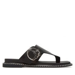 Japonki KARL LAGERFELD. Czarne klapki KARL LAGERFELD, bez wzorów, bez obcasa. Za 449.99 zł.