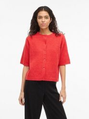 Vila Kardigan "Viliga" w kolorze czerwonym rozmiar: XS. Czerwone kardigany Vila, s, bez wzorów, z materiału. Za 52.92 zł.