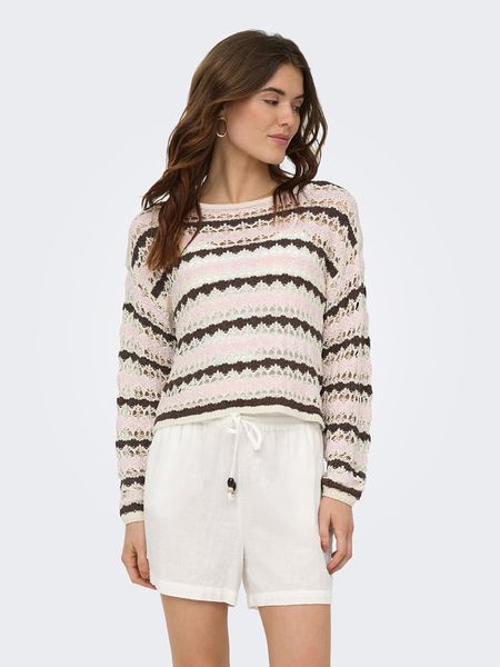ONLY Sweter w kolorze beżowym rozmiar: S. Brązowe swetry Only, s, bez wzorów, bez ramiączek. Za 102.42 zł.