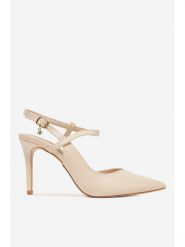 DeeZee Sandały DF-82780-11 Beżowy. Brązowe sandały DeeZee, bez wzorów, ze skóry, bez obcasa, na szpilce, bez zapięcia. Za 139.99 zł.