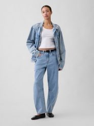 GAP Dżinsy - Barrel fit - w kolorze błękitnym rozmiar: W31. Niebieskie jeansy GAP, bez wzorów, z podwyższonym stanem. Za 149.95 zł.