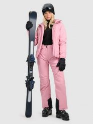 4F Spodnie narciarskie membrana 5000 damskie - różowe XL. Czerwone spodnie narciarskie 4f, l, bez wzorów, z materiału, narciarskie. Za 299.99 zł.