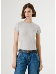 Pepe Jeans Koszulka "Merida" w kolorze jasnoszarym rozmiar: M. Szare bluzki Pepe Jeans, m, bez wzorów, z jeansu, bez kołnierzyka, bez ramiączek. Za 91.77 zł.