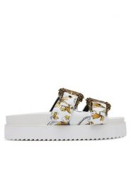 Versace Jeans Couture Klapki 78VA3SM1 ZS366 G03 Biały. Białe klapki Versace Jeans Couture, bez wzorów, z jeansu, bez obcasa. Za 599.99 zł.