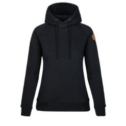 Bluza bawełna damska Kilpi Sohey. Czarne bluzy Kilpi, na jesień, bez wzorów, z bawełny, z kapturem. Za 179.35 zł.