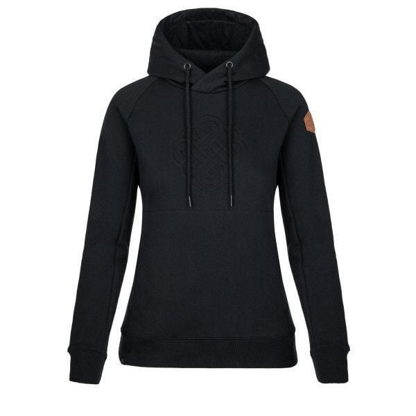 Bluza bawełna damska Kilpi Sohey. Czarne bluzy Kilpi, na jesień, bez wzorów, z bawełny, z kapturem. Za 163.85 zł.