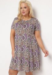 Fioletowa Sukienka Mini z Wiskozy o Rozkloszowanym Fasonie Boho Aiselle. Fioletowe sukienki Born2be, na lato, l, bez wzorów, z wiskozy, boho, bez kołnierzyka, bez ramiączek, mini, rozkloszowane. Za 49.99 zł.