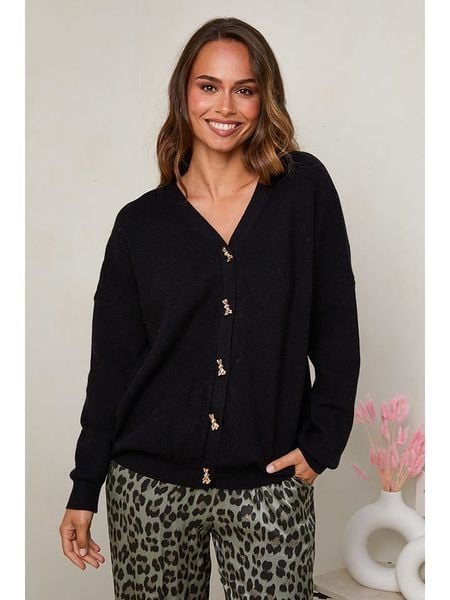 Soft Cashmere Kardigan w kolorze czarnym rozmiar: 38/40. Czarne kardigany Soft Cashmere, bez wzorów. Za 124.95 zł.