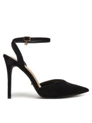 DeeZee Szpilki 92831-322 Czarny. Czarne szpilki DeeZee, bez wzorów, z materiału, bez obcasa, na szpilce, bez zapięcia. Za 139.99 zł.