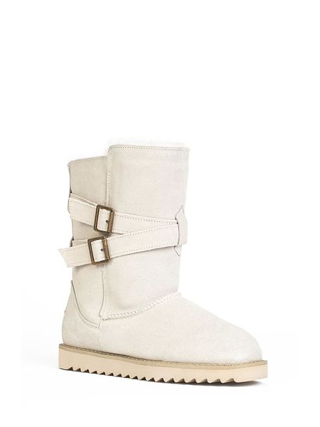 NICEBAY Skórzane botki "Mells waterproof" w kolorze kremowym rozmiar: 38. Brązowe botki NICEBAY, bez wzorów, z materiału, bez obcasa, bez zapięcia. Za 242.13 zł.