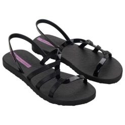 Sandały Ipanema Diversa Sandal Ad 27234 BG729 czarne. Czarne sandały bez wzorów, eleganckie, bez obcasa, bez zapięcia. Za 210.26 zł.