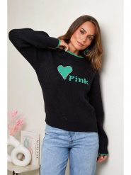 Soft Cashmere Sweter w kolorze czarnym rozmiar: 38/40. Czarne swetry Soft Cashmere, bez wzorów, ze splotem, bez ramiączek. Za 169.67 zł.