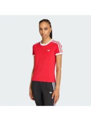 Adidas T-Shirt 3-Stripes KD3676 Czerwony Slim Fit. Czerwone t-shirty Adidas, s, bez wzorów, z bawełny, bez kołnierzyka, bez ramiączek. Za 149.99 zł.